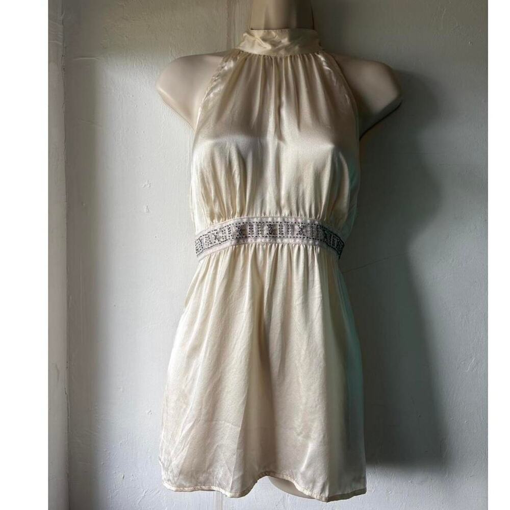 NWT Silk Beaded Choker Blouse